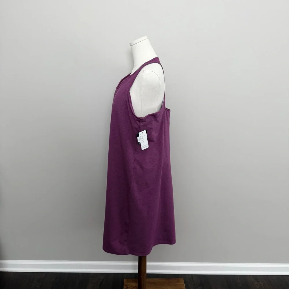 Eddie Bauer Meadow Trail Tank Dress Shelf Bra Athletic Athleisure Purple Tall XL